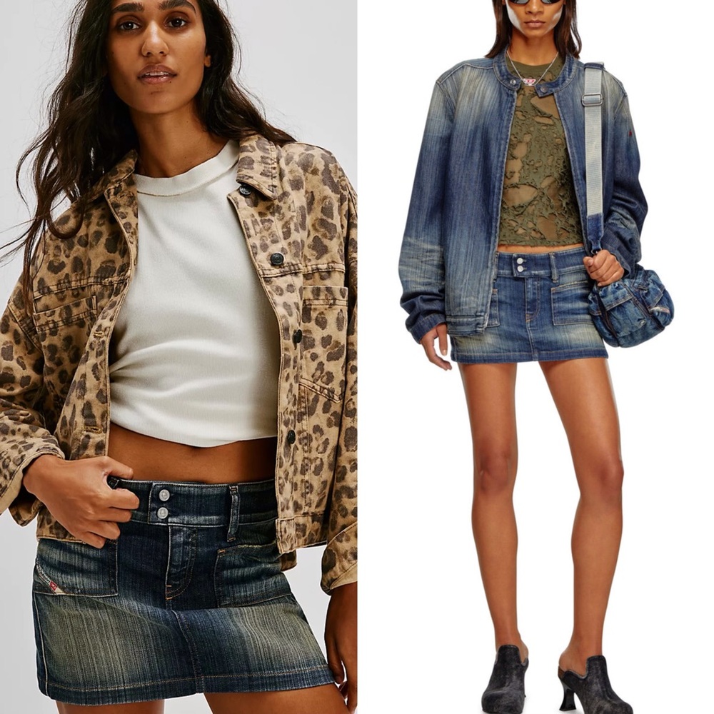 Mini denim skirt